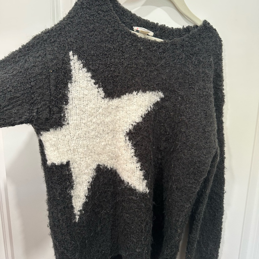 Crewcuts Charcoal and Cream Star Sweater